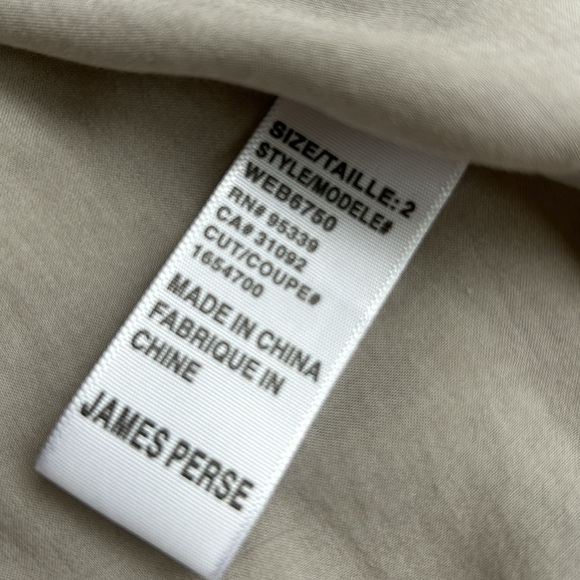 James Perse mandarin collar taupe gray brown long sleeve shirt dress 100% viscos - Picture 16 of 16